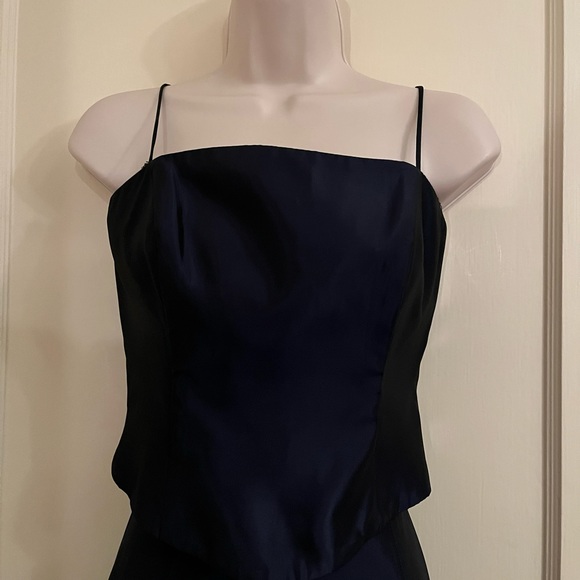 Vintage Michaelangelo Navy Two-Piece Corset Top Maxi Skirt Set - Picture 3 of 11